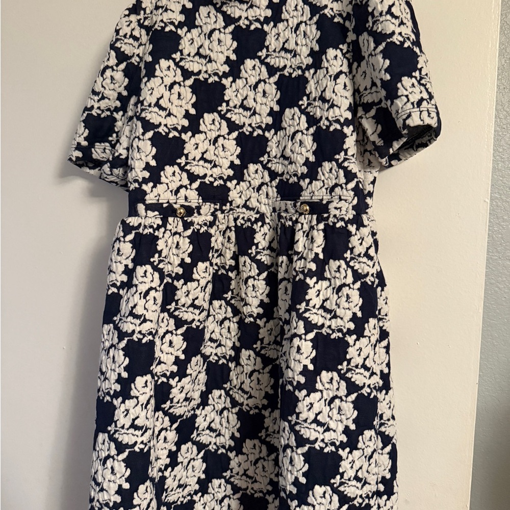 Janie and Jack Navy and Cream Floral Dress